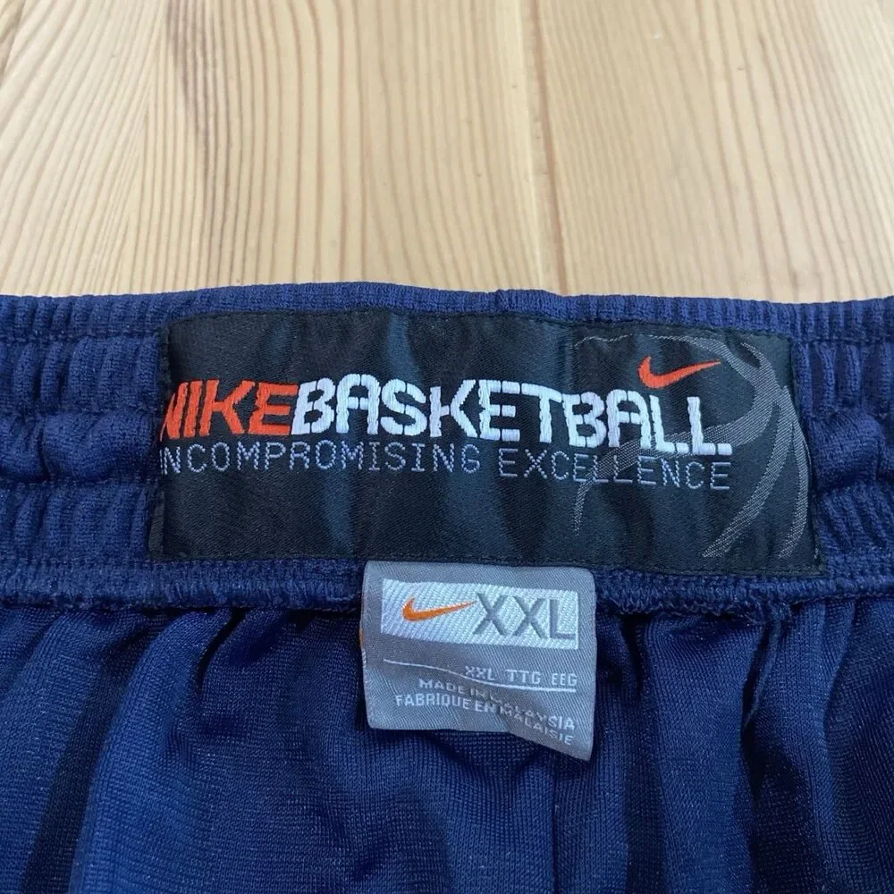 Nike Overtime 273715-010 Basketball Track Pants Blue White Men’s Ankle Zip 2XL